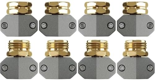 Garden Hose Repair Kit, Fits 3/4 And 5/8 Inch Hoses, Solid Male And Female Hose End Replacement, Water Hose Repair Fix Connector(4 Set) by Unknown