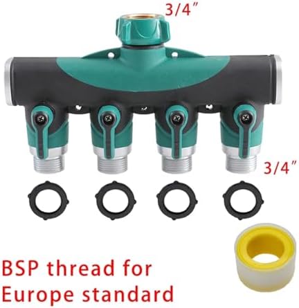 1-2-4 Way Heavy Duty Garden Hose Splitter Faucet Splitter, Outdoor Faucet Splitter Adapter for Water Hose, Water Spigot Splitter(4 Way EU) - Image 2