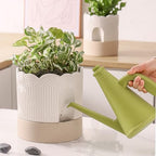 Nihow Ceramic Self Watering Pots for Indoor Plants, 6+8 Inch,Beige Set 2 - Image 4