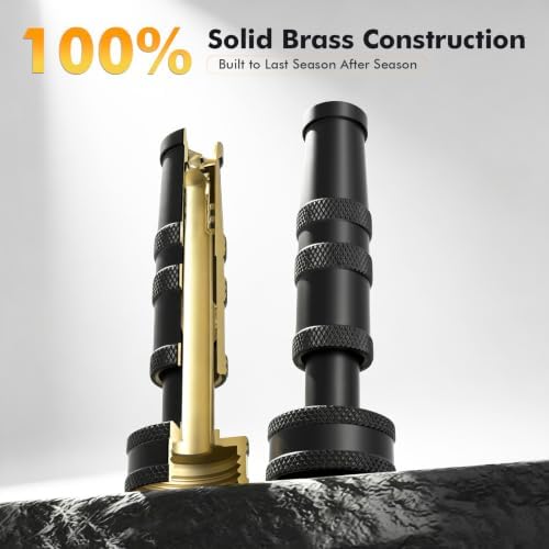 RESTMO 3 Pack Brass Hose Nozzle, Heavy Duty Adjustable Twist Hose Nozzle - Image 2