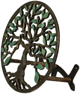 Zeckos Garden Hose Holder Tree of Life 12 Inch Cast Iron Green Bronze - Image 3