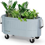 Permasteel Self-Watering Garden Bed, Rolling Planter for Vegetables, Flowers, Herbs, and Fruit, Outdoor Indoor, Caster Wheels, Blue by Unknown
