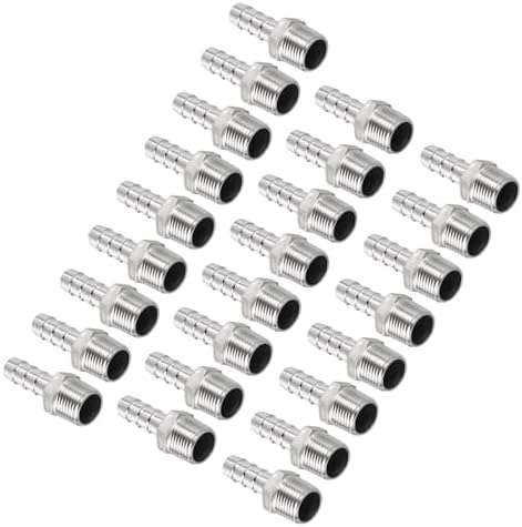 25pcs Stainless Steel Hose Barb Fitting 1/2" Barb to 1/2" NPT Male by Kozelo