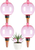 4 Pack Self Watering Globes 17oz Large Plant Watering Globes Top Fill, Self Water Planter Insert Indoor/Outdoor Plastic Water Bulbs Slow Release Terracotta for Plants, Pink by Unknown