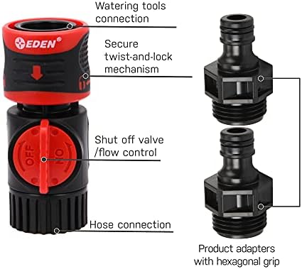 Eden 96216 Heavy Duty Metal 3-Way Oscillating Sprinkler and Eden 93218 Premium Garden Connect Quick Release Kit - Image 6