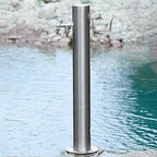 Freestanding Outdoor Faucet Antifreeze Water Column, 50/86cm Hose Stand with Stainless Steel Tube, Weatherproof Garden Fountain, Side/Ground Water Inlet Solution by Unknown