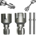 Pipe Thread Cutting Tool, Electric Drill Compatible Pvc Pipe Threader Kit, Thread Trimming and Angle Bolt Repair Tool, Garden Hose Thread Die, 1/2", 3/4" (A+B) by Unknown