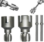 Pipe Thread Cutting Tool, Electric Drill Compatible Pvc Pipe Threader Kit, Thread Trimming and Angle Bolt Repair Tool, Garden Hose Thread Die, 1/2", 3/4" (A+B) by Unknown