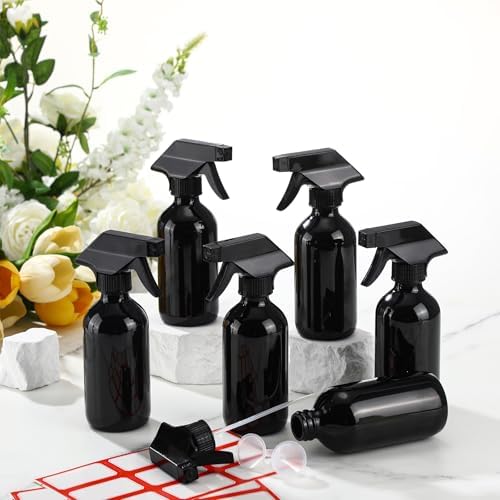 Norme 12 Pcs 8 oz Glass Spray Bottles, Funnels and Labels, Black, Classic - Image 6