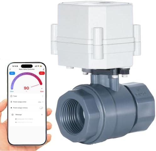 DN25 WiFi Remote Control Smart Water Valve,1” DC5V-DC12V PVC Electric Ball Valve by ILSY-IVA
