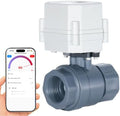 DN25 WiFi Remote Control Smart Water Valve,1” DC5V-DC12V PVC Electric Ball Valve by ILSY-IVA