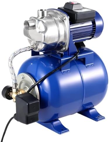 1HP Shallow Well Pump Tank Garden Water Pump Booster System, Pressurized Farm Irrigation, Automatic Water Booster Jet Pump or Home, Farm, Garden Irrigation & Water Transfer, Blue by Unknown
