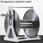 Stainless Steel Wall Mounted Floor Decorative Hose Reel, Outdoor Heavy Duty Garden Hoses Holder Storage Durable for Watering Flowersyard Lawn Farm Patio - Image 3