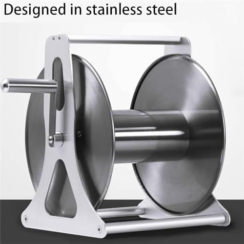 Stainless Steel Wall Mounted Floor Decorative Hose Reel, Outdoor Heavy Duty Garden Hoses Holder Storage Durable for Watering Flowersyard Lawn Farm Patio - Image 3