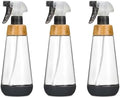 Full Circle Bottle Service-Refillable Glass Spray Bottle-Versatile Stream & Mist Options,Bamboo with Protective Silicone Boot-Ideal for Non-Toxic Cleaning Solutions & Plant Care,16oz Gray,3 Pack by Unknown