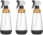 Full Circle Bottle Service-Refillable Glass Spray Bottle-Versatile Stream & Mist Options,Bamboo with Protective Silicone Boot-Ideal for Non-Toxic Cleaning Solutions & Plant Care,16oz Gray,3 Pack by Unknown