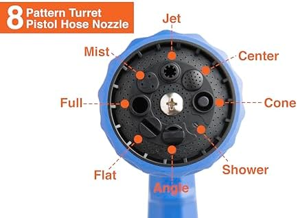 10-Pack Corvid 8-Pattern Turret Pistol Hose Nozzle - Adjustable Water Flow, Durable Zinc and Aluminum Construction, Comfortable Grip - Image 4
