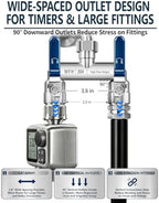 MFH 2-Way Garden Hose Splitter, 304 Stainless Steel, 3/4 GHT, Blue - Image 5