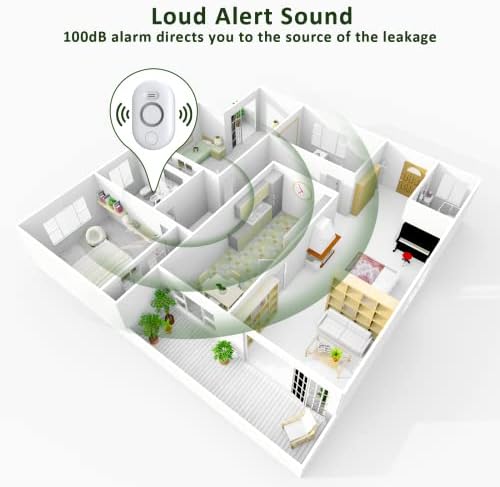 Water Leak Detector Sensor Alarm: Water Flooding Monitor for Home Adjustable Wet Moisture Alert Smart Sink Overflow Monitoring Pipe Leakage Drip Detection Warning for Basement Floor (5*Sensor) - Image 4