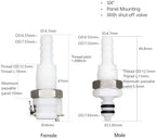 2Pcs 1/4" Plastic Panel Mounting Hose Barb Quick Connector Coupling - Image 2
