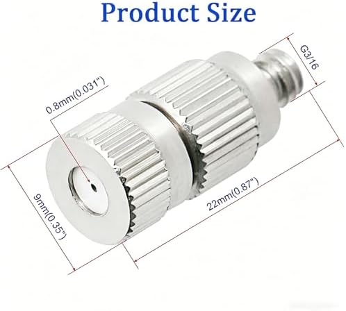 50pcs High Pressure Misting Nozzles Brass Mister Nozzle for Outdoor Cooling Systems Garden Plant Watering Devices Spray Mister 2 sections Aperture0.1mm - Image 2
