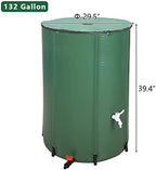 Collapsible Rain Barrel,Portable Water Storage Tank to Collect Rainwater from Gutter,Rainwater Collection System Downspout,Water Storage Tank Container with Filter Spigot Overflow(Green,132 Gallon) - Image 2