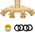 3/4 Inch 2/4-Way Brass Garden Hose Splitter Tap Y-Type Watering Connector Distributor for Outdoor Faucet(4wayEU) by Unknown