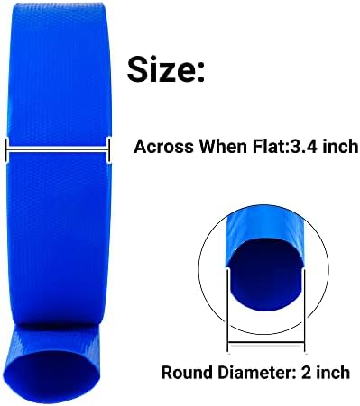 2" (Flat 3.4’’ width) x 100 FT Pool Backwash Hose Kit with Male NPT Adapter - Image 2