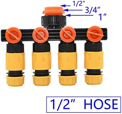 Garden Plumbing Hose Adapter Female 1/2" 3/4" 1" Turn 1/2 3/4 Hose 4 Way Garden Faucet Hose Manifold 16MM 20MM Shunt Four-outlet Irrigation Valve (Color : White) - Image 6