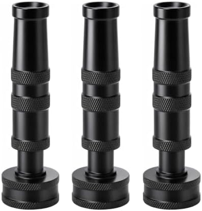 RESTMO 3 Pack Brass Hose Nozzle, Heavy Duty Adjustable Twist Hose Nozzle by Restmo