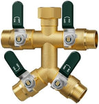 EBH Garden Hose Splitter 4 Way, Heavy Duty Solid Brass Hose Splitter with Shutoff Valves, Water Spigot Splitter With 304 Stainless Steel Handle, Full Flow Outdoor Faucet Splitter, 3/4" GHT Thread by Unknown