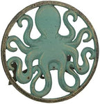 Zeckos Octopus Garden Hose Holder, 12 Inch Verdigris Cast Iron Wall Mount by Zeckos