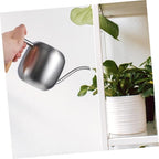 Silver Watering Can 1.2l with Wooden Handle, Stainless Steel - Image 5