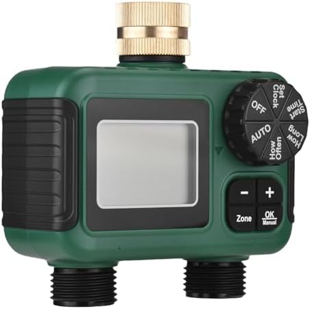 2-Way Irrigation Water Valve Timer with 2 Zone Watering Timer Rain Delay Function for Garden, Smart Hose Timer for Lawns, Greenhouses, Control Panel for Watering Systems - Image 3