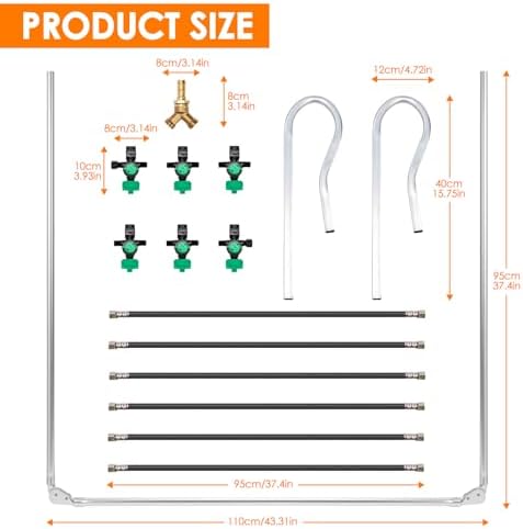 6-Nozzle Foldable Sprayer Boom Kit, Equipped With 2 Heavy-Duty Hooks, 122" Wide, Suitable for ATVs/UTVs, With Adjustable Spray Patterns, Ideal For Large-scale Watering Applications - Image 5