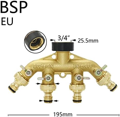 2/4-Way Brass Plastic Garden Hose Splitter Y-Type Watering Connector Garden Tap For Outdoor Tap And Faucet 1Pcs (Color : P) - Image 4