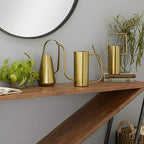 Deco 79 Metal Watering Can Indoor Outdoor Planter Small Planter Pot, Set of 3 Planters 12", 12", 11"H, Gold - Image 2