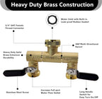 360° Rotatable Garden Hose Splitter 2 Way, Solid Brass Water Hose Y Valve - Image 2