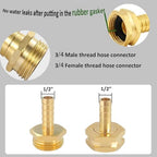 Garden Solid brass Hose Repair Connector with Clamps,Fit for Garden Hose Fitting, Male and Female Hose Fittings 10 Set (1/2-10 Set) - Image 2