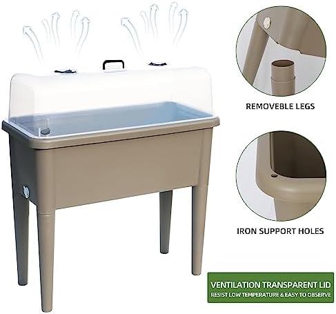Dexceder 13.2 Gallon Self Watering Raised Garden Bed (Light Brown) - Image 4