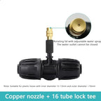 Adjustable Flow Brass Spray Nozzle + Connector Drip Irrigation Nozzle Outdoor Botanical Garden Courtyard Greenhouse Cooling Spray System 50pc Copper Nozzle+8/11 Lock tee - Image 3