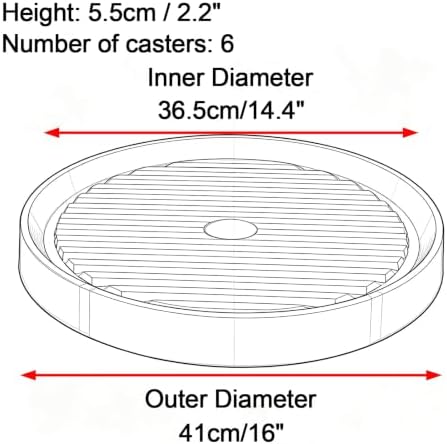 Plastic Trays for Plants with Wheels, Drip Trays for Potted Plants, 2 Pcs - Image 2
