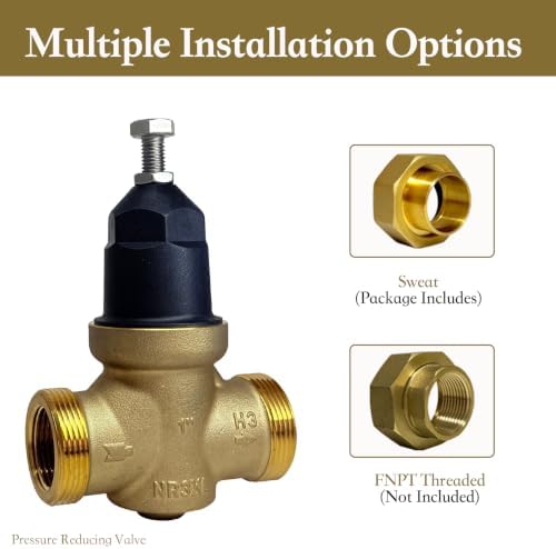 1 inch Pressure Reducing Valve, Water Pressure Regulator for Home, Sweat - Image 6