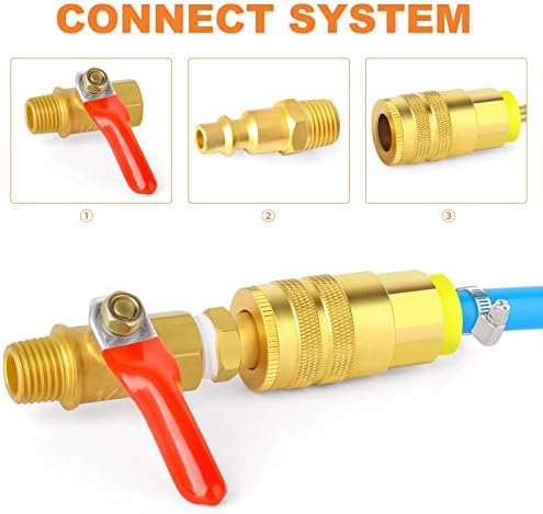 GASHER 12Pcs Industrial Air Coupling with 3/8" Hose Barb, 3/8" Basic Flow Quick Connect Air Coupler - Image 5