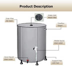 50L PVC Rain Barrel for Rainwater Collection | Portable Gutter Catcher Tank with Spigot | 13-264 Gal Container for Eco-Friendly Water Storage (White, 0.4x0.5m) - Image 3