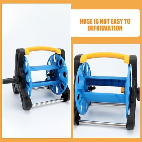 Freestanding Hose Reel Holder for Garden and Garage Storage, Blue - Image 3