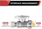 100PC EFIELD Straight Stop Valve,1/2"Push x3/8"Compression(PF-VALVE021-100) - Image 2