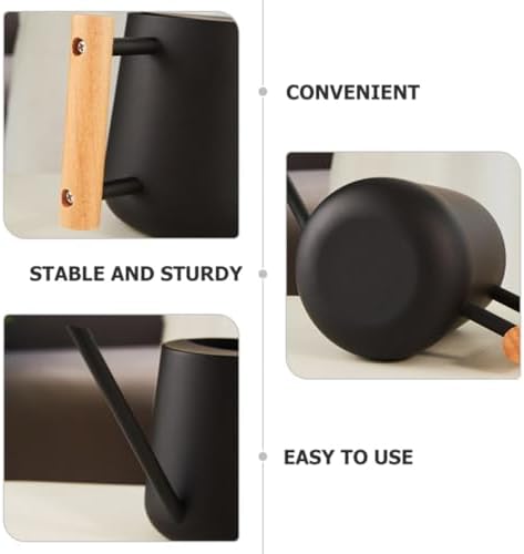 Metal Watering Can with Wooden Grip 900ml for Indoor Plants with Long Spout and Ergonomic Handle, Sturdy Iron Construction House Plant Waterer for Precise Indoor Gardening - Image 7