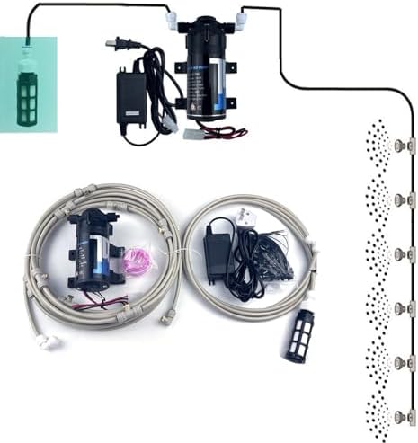 Misting System with Brass Fog Nozzles & Pump, Outdoor Mister System for Outside Patio, Garden Irrigation System Kit for Garden, Greenhouse, Parasol (Size : 29M(95.1ft)+48 nozzles) by Unknown