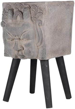 Statue Planter, 22 Inch, Black and Grey - Image 2